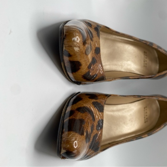 Stuart Weitzman Patent Leather Animal Print Platform Pump Stiletto Heel Size 7 M - Picture 3 of 12